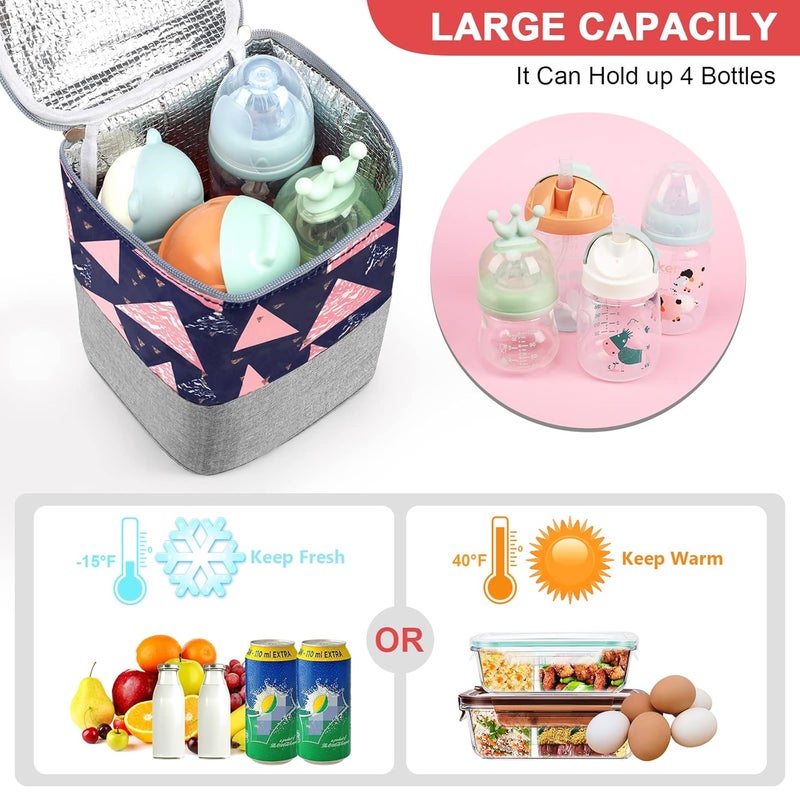 accmor Breastmilk Cooler Bag, Baby Bottle Cooler Bags, Insulated Bottle Cooler Tote Bags On The Go, Fits 4 Large 8oz Bottles, for Nursing Mom Daycare Travel - Image 2
